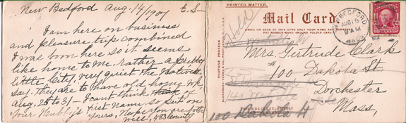 1907 Postcard of New Bedford City Hall and the YMCA - www.WhalingCity.net