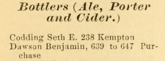 1892 Dawsons Brewery  New Bedford  Directory - www.WhalingCity.net